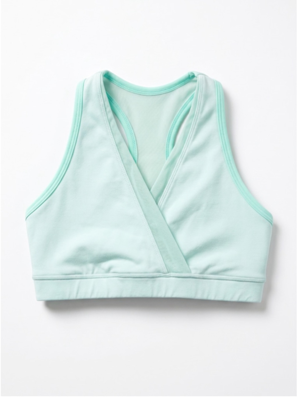 LULULEMON Not So Deep V Mint Green Sports Bra Mesh Racerback, Size 4 XS